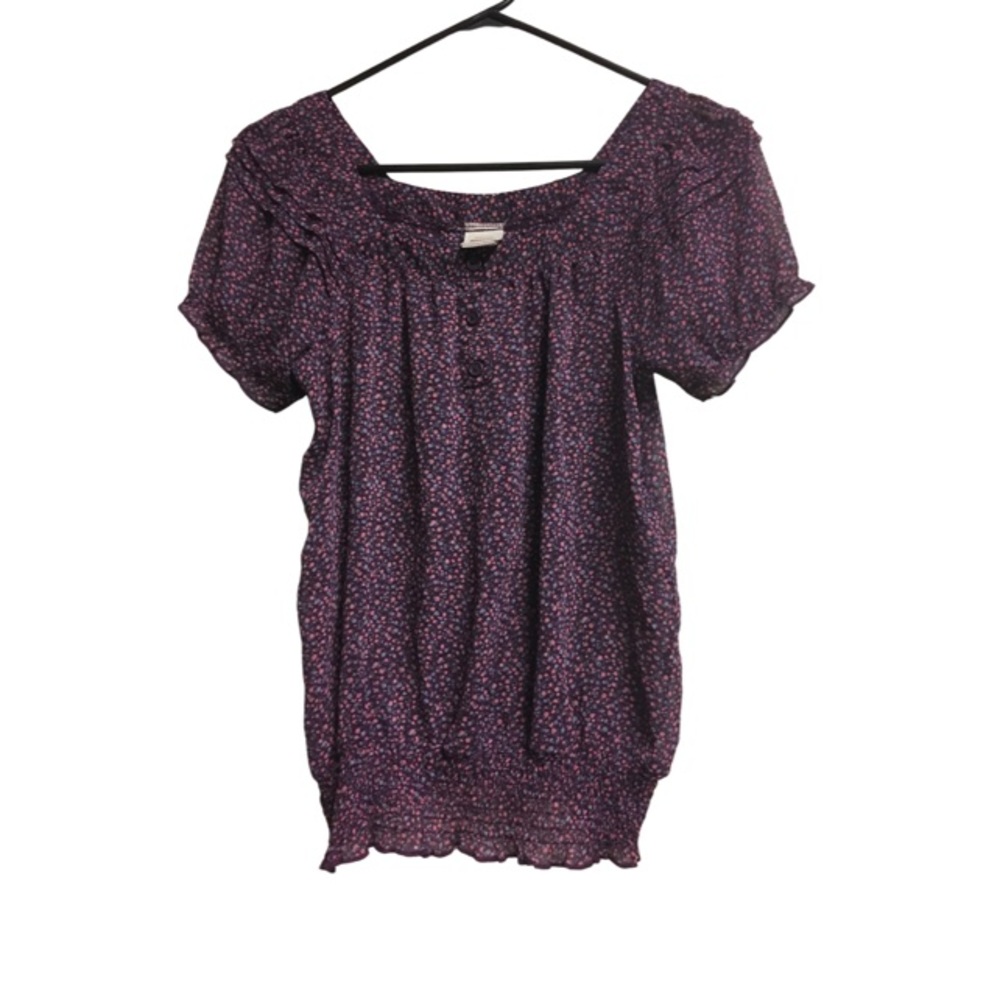 Mossimo purple and pink floral shirt
